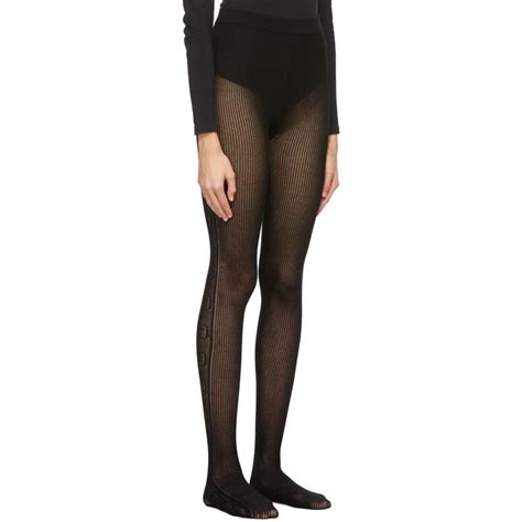 gucci white pantyhose|Gucci black distressed tights.